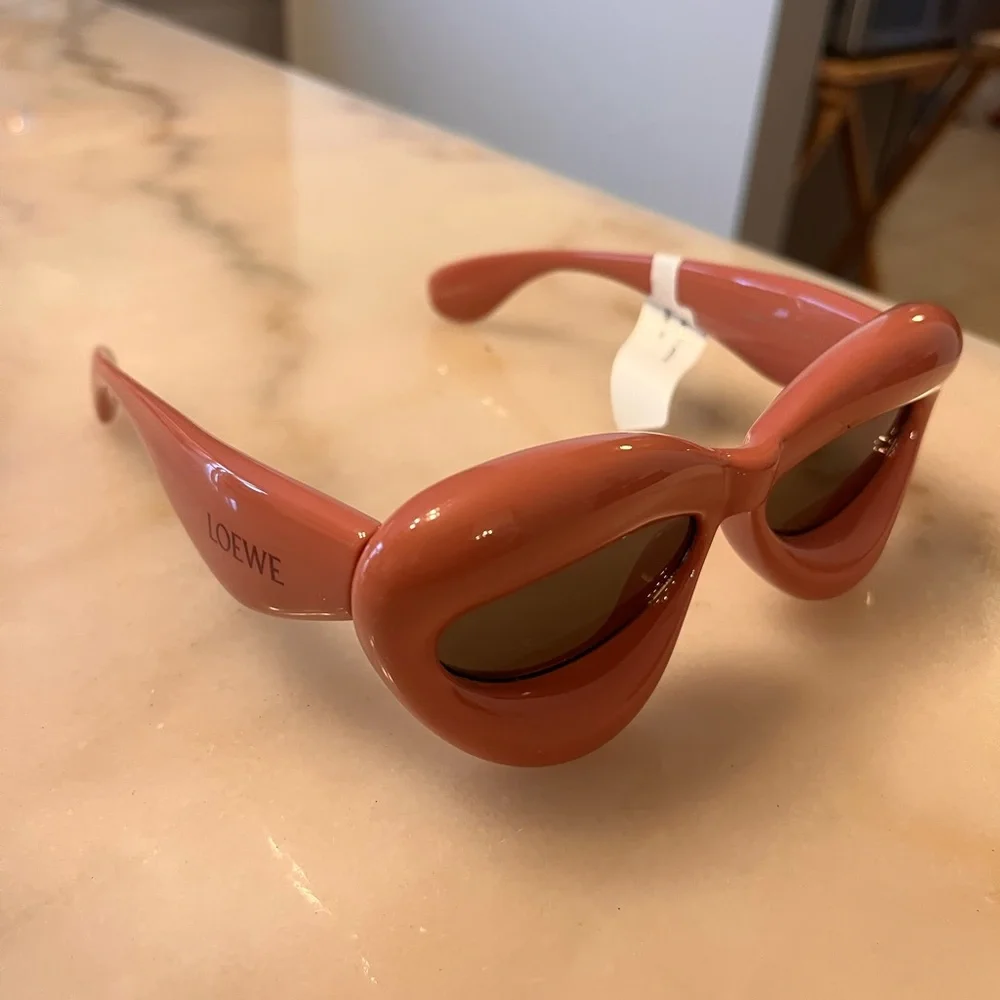 Authentic Loewe Women's Sunglasses in Coral and Brown,In New Condition
